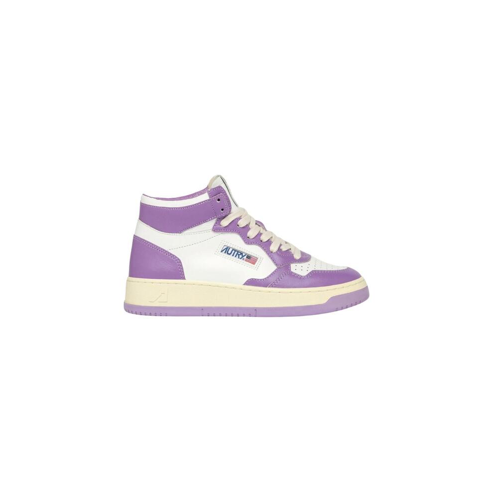 NEW AUTRY women's medalist mid sneakers in white & lavender